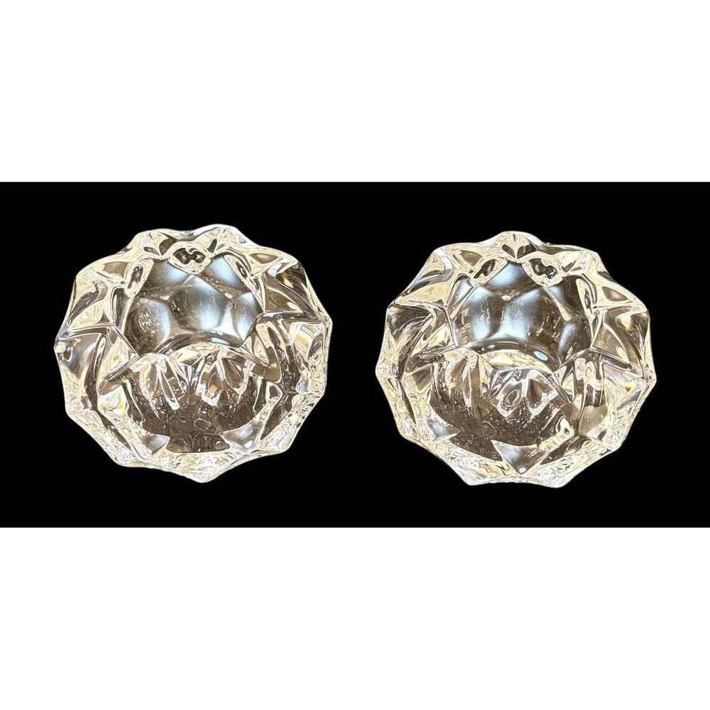 Set Of 2 Vintage Lenox Carat Collection Votive Candle Holder Cut Lead Crystal